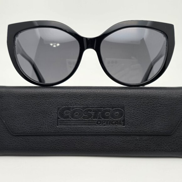 Kirkland Signature M49 Black Crystal Frame Polarized Grey Len Cat Eye Sunglasses - Picture 1 of 15